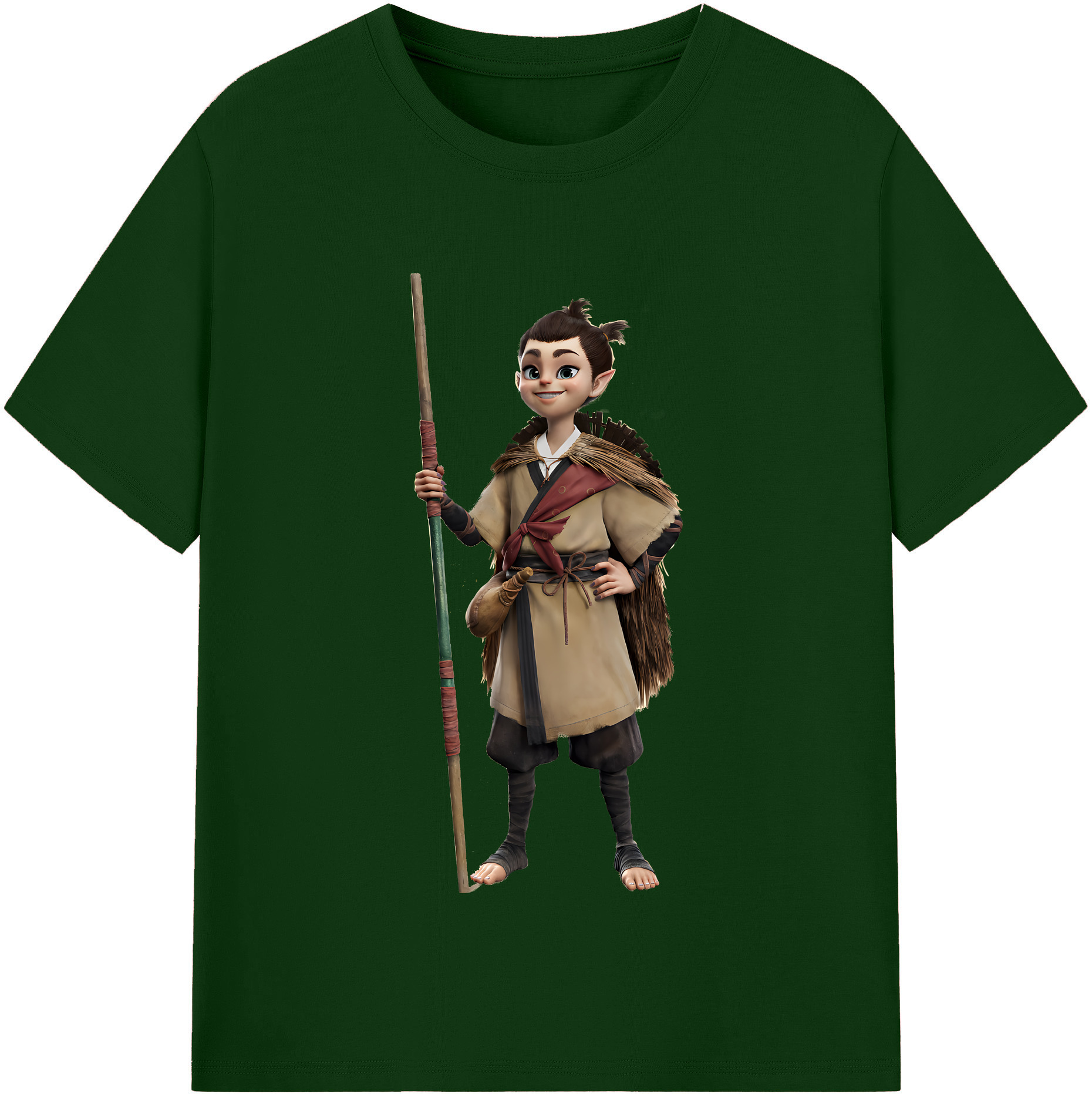 （画像用） Ne Zha 2 ナタ 魔童の大暴れ 綿100％半袖Tシャツ（フロントプリント）